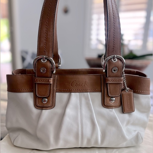 Coach Handbags - Coach Tan & Ivory Soho tote